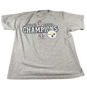 Pittsburgh‎ Steelers T-Shirt 40th Super Bowl XL Champions Mens Size Medium Gray